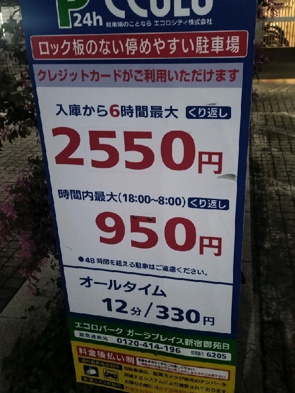 エコロパーク ガーラプレイス新宿御苑B駐車場 の写真 3